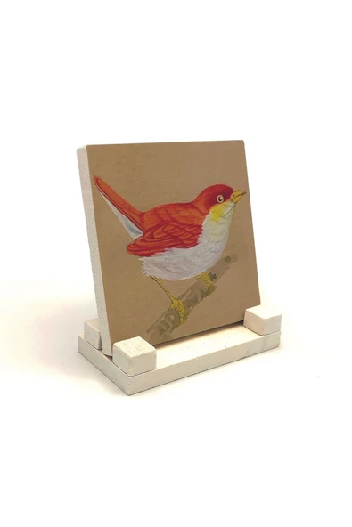 Kuş Baskılı Taş Masaüstlük 10X10 - Resim 2