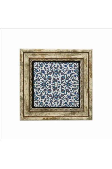 Osmanlı Çinisi Baskılı Taş Tablo 25X25 - Resim 2