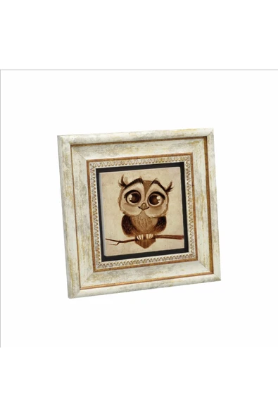 Baykuş Baskılı Taş Tablo 20x20 ürün görseli 1