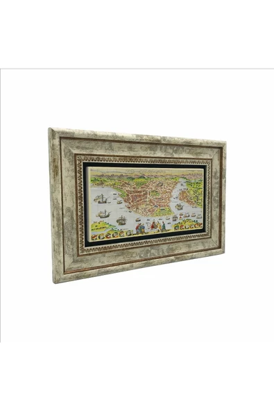 Bizans Haritası Baskılı Taş Tablo 20x30 ürün görseli 1
