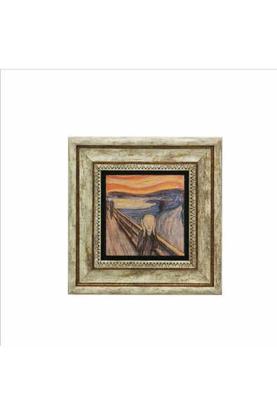 Çığlık (Edvard Munch, 1893) Baskılı Taş Tablo 20x20 - Resim 2