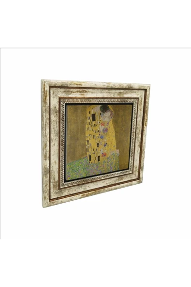 Öpücük (Gustav Klimt, 1907) Baskılı Taş Tablo 25X25 ürün görseli 1