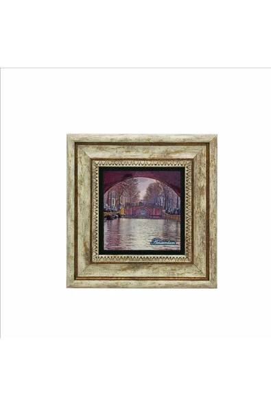 Amsterdam Görseli Baskılı Taş Tablo 20x20 - Resim 2