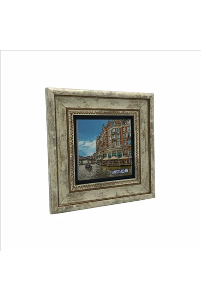 Amsterdam Görseli Baskılı Taş Tablo 20x20 - Resim 4