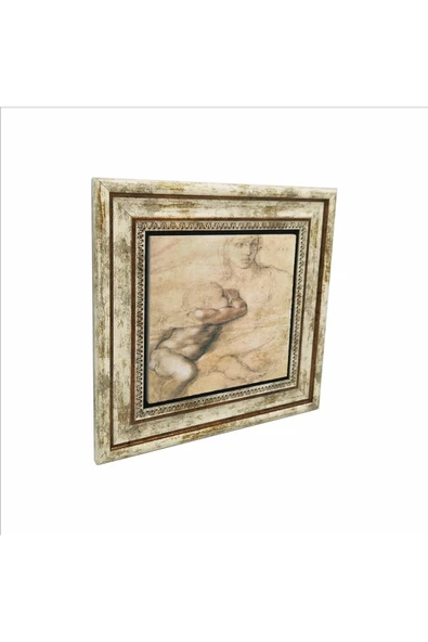 Eskiz çizim (Leonardo Da Vinci) Baskılı Taş Tablo 25X25 ürün görseli 1