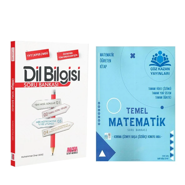 Çöz Kazan TYT Temel Matematik ve AKM Dil Bilgisi Soru Bankası Seti 2 Kitap ürün görseli 1