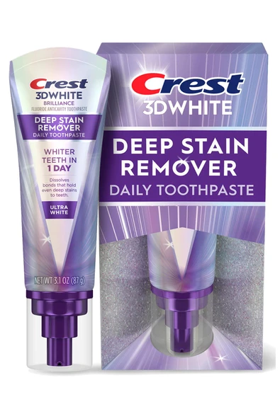 Crest 3DWhite Brilliance Deep Stain Remover Ultra White Diş Macunu 87GR ürün görseli 1