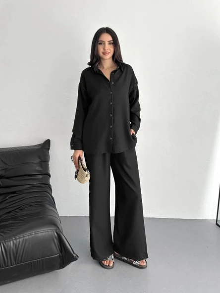 Gömlek Pantolon Ikili Takım - Siyah ürün görseli 1