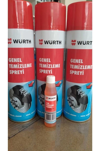 Würth Genel Temizleme Spreyi 500 Ml 3 Adet Ve Cam Temizleme Sabunu 32 Ml ürün görseli 1