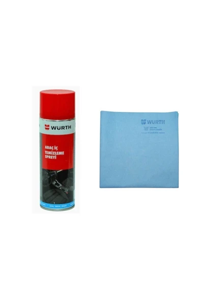 Würth Araç Oto Içi Kokpit Koltuk Döşeme Göğüs Temizleme Temizlik Spreyi Ve Mikrofiber Bez ürün görseli 1