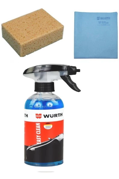Würth Tvet 3 Lü Set Süngeri, Sentetik Güderi Bez, Susuz Oto Temizleme Spreyi 400 ml ürün görseli 1