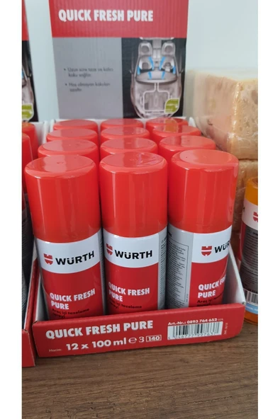 Würth Quick Fresh Pure 100 ml Klima Koku Bombası Araç Içi Tazeleme Spreyi Kötü Koku Giderici (1 ADET) ürün görseli 1