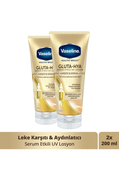 Vaseline Gluta Hya Serum Etkili Uv Vücut Losyonu Leke Karşıtı Ve Aydınlatıcı 200 ml X2 ürün görseli 1