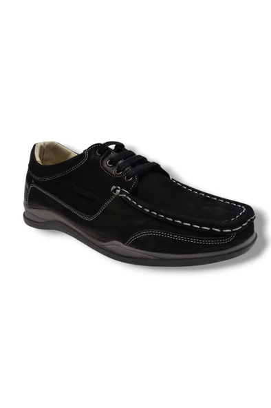 Master 1712-25 Hakiki Nubuk Deri Casual Erkek Ayakkabı Siyah ürün görseli 1
