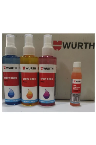 Würth 3 Kü Araç Içi Sprey Koku Melon,ocean,spring Ve 32ml Cam Temizleme Sabunu ürün görseli 1