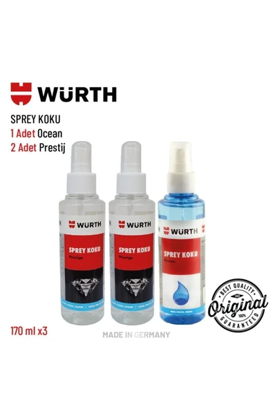 Würth 3'lü Sprey Koku Setleri (2 Adet Prestij + Ocean) ürün görseli 1
