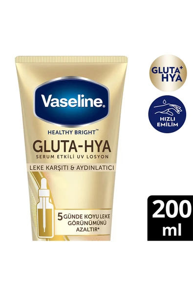 Vaseline Gluta Hya Serum Etkili Uv Vücut Losyonu Leke Karşıtı Ve Aydınlatıcı 200 ml ürün görseli 1