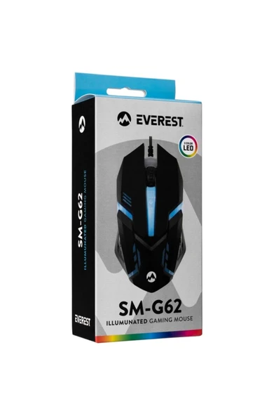 Everest SM-G62 Optik Kablolu Oyuncu Mouse - Resim 3
