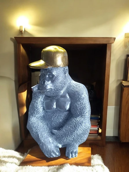 kırılmaz polyester, BEYAZ  RENK Goril biblo ürün görseli 1