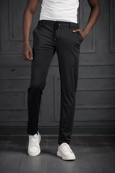 Beli Lastikli Ve İplikli Likralı Yazlık İnce Paraşüt Kumaş Jogger Pantolon ürün görseli 1