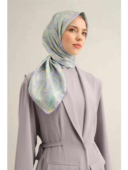 Desenli Saf Ipek Sura Eşarp 9304-34 ürün görseli 1
