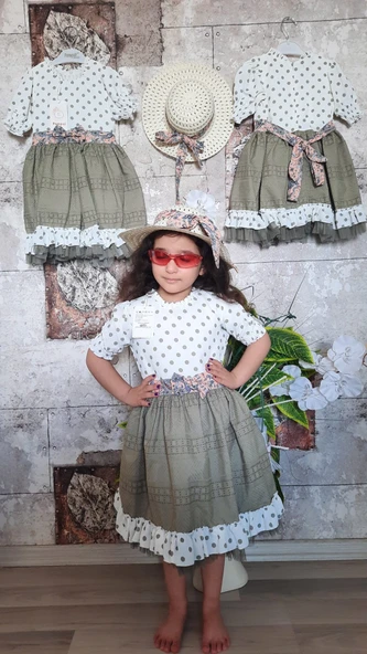 Pampal puanlı şapkalı elbise ürün görseli 1