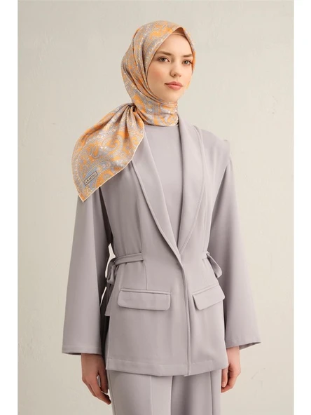 Desenli Saf Ipek Sura Eşarp 9304-37 ürün görseli 1