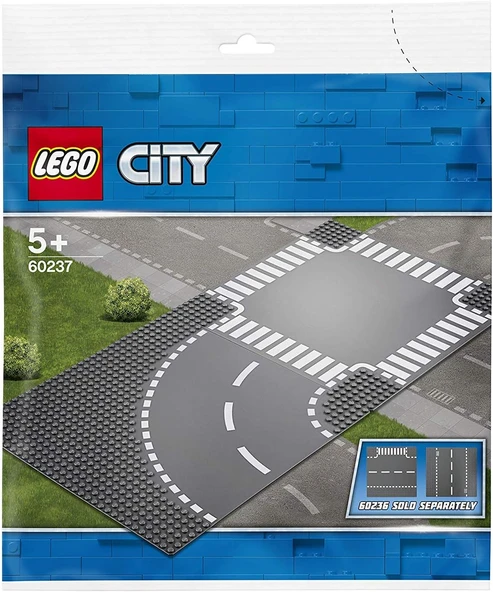 LEGO 60237 City Viraj Ve Dört Yol Yapım Kiti (2 Parça) ürün görseli 1