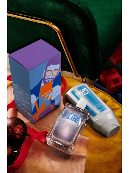 Avon Individual Blue Erkek Parfüm Saç ve Vücut Şampuanı Hediye Seti ürün görseli 1