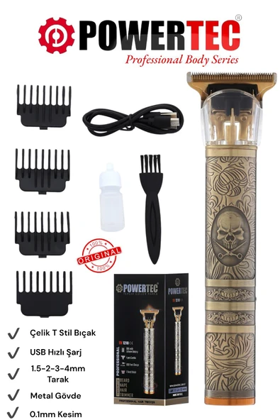 Powertec TR-1210 Profesyonel Usb Şarjlı Sakal Vücut Kıl Tüy Alma Kadın Erkek Lazer Öncesi Epilasyon Makinesi ürün görseli 1