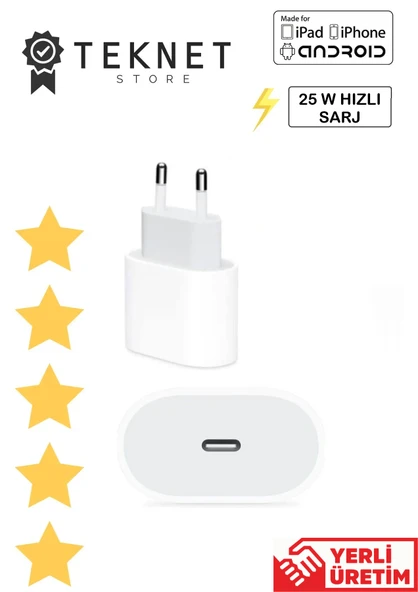 Samsung Galaxy S21 - S21 Plus - S21 Fe - S21 Ultra S23 Fe Uyumlu Hızlı Şarj Aleti 25w Typec Adaptör ürün görseli 1