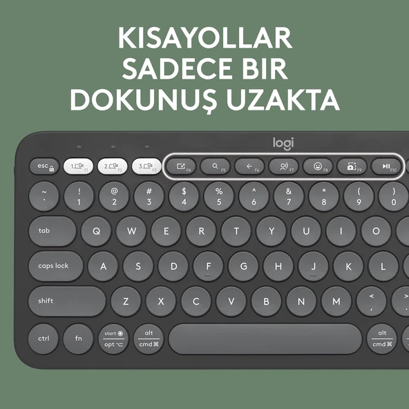 Logitech Pebble Keys 2 K380S Siyah TKL Q Kablosuz Klavye ürün görseli 1