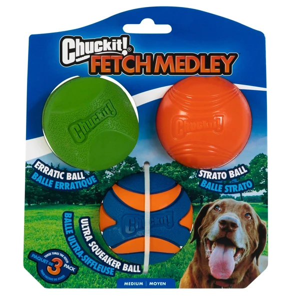 Chucklit! Fetch Medley ( Gen 2 ) 3 Lü Köpek Oyun Topu ( Orta Boy ) ürün görseli 1