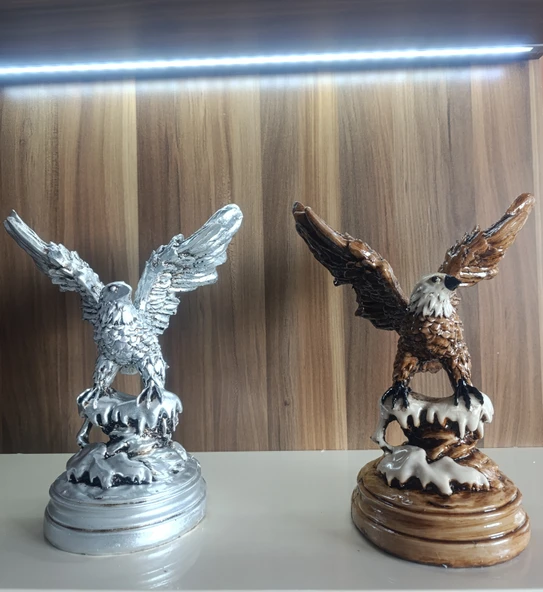 kırılmaz polyester,beyaz renk kartal biblo - Resim 8