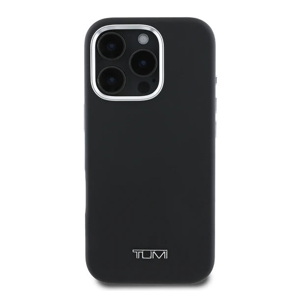 TUMI iPhone 16 Pro Max Kılıf TUMI Orjinal Lisanslı M-safe Şarj Özellikli Metal Yazı Logolu PU Deri Kapak ürün görseli 1
