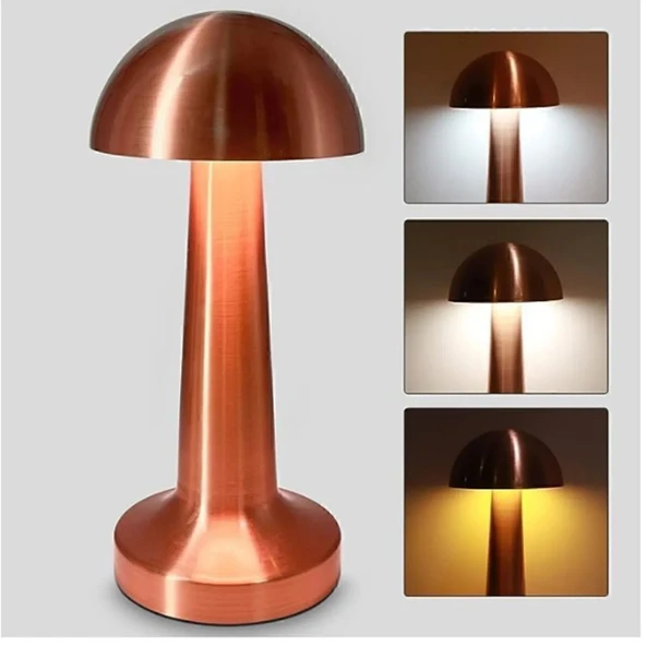 Cata CT-8430 Lizbon Şarjlı Masa Lambası Rose Gold Dokunmatik Dimmerli 3 Renk Modlu LED Işık ürün görseli 1