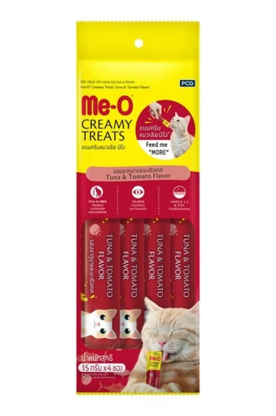 Me-O Creamy Ton Balıklı Ve Domatesli Kedi Ödül Maması 15 Gr x 4 Adet ürün görseli 1