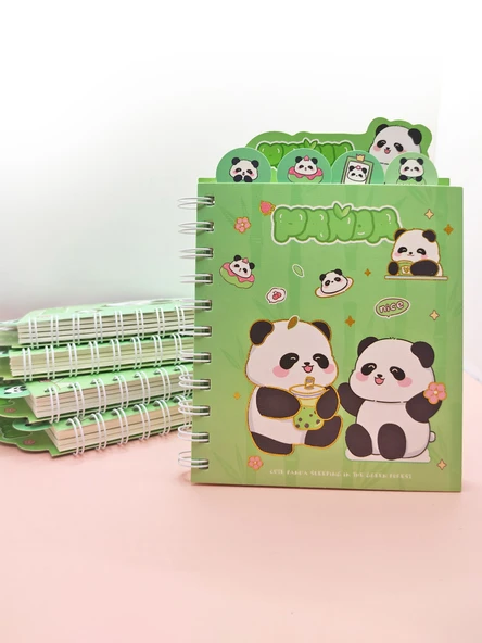 Sevimli Panda Ayraçlı A5 Not Defteri (14x18 cm) - Panda BFF ürün görseli 1