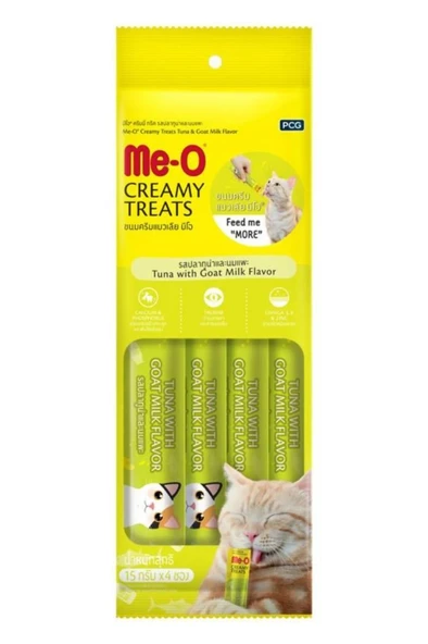 Me-O Creamy Ton Balıklı Ve Keçi Sütlü Kedi Ödül Maması 15 Gr x 4 Adet ürün görseli 1
