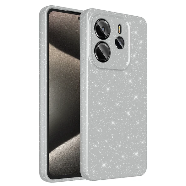 HEPTEKİLETİŞİM Xiaomi Redmi Note 14 Kılıf Kamera Korumalı Simli Renkli Parlak Silikon Kapak (Koton) ürün görseli 1