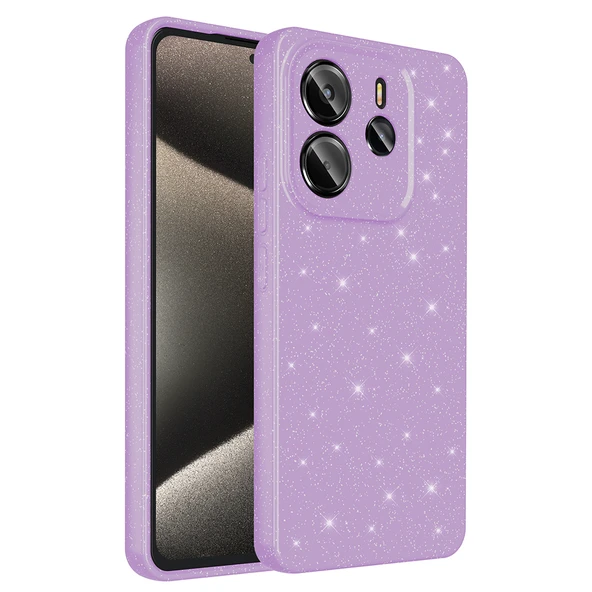 HEPTEKİLETİŞİM Xiaomi Redmi Note 14 5G Kılıf Kamera Korumalı Simli Renkli Parlak Silikon Kapak (Koton) ürün görseli 1