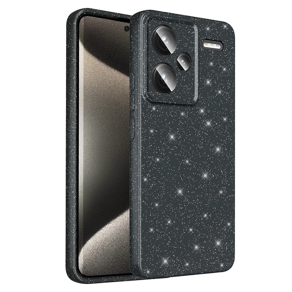HEPTEKİLETİŞİM Xiaomi Redmi Note 13 Pro Plus 5G Kılıf Kamera Korumalı Simli Renkli Parlak Silikon Kapak (Koton) ürün görseli 1