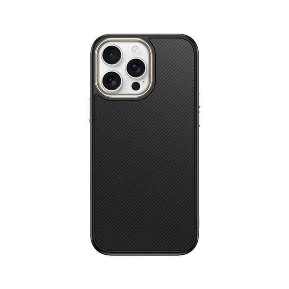 HEPTEKİLETİŞİM Apple iPhone 15 Pro Max  Kılıf M-safe Şarj Özellikli Karbon Fiber Görünümlü Kapak (ANTİNA) ürün görseli 1
