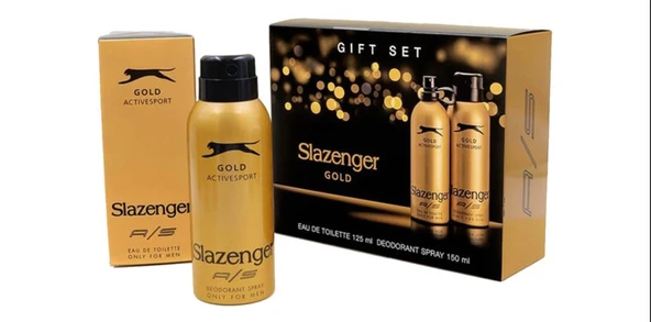 Slazenger Activesport Gold Erkek Parfüm Edt 125 ml + Deodorant 150 ml Set ürün görseli 1