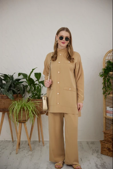 GOLD DÜĞMELİ TENCEL TAKIM - Resim 2