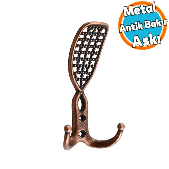 Metal Askısı Mobilya Vestiyer Duvar Dolap Elbise Kıyafet Askılığı Askılık Antik Bakır ürün görseli 1