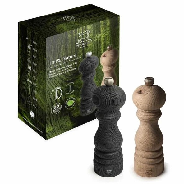 Peugeot Nature %100 Ahşap Duo Karabiber Ve Tuz Değirmeni 18 Cm ürün görseli 1