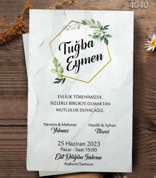 aldialiyor  4040 EKOLİFE DÜĞÜN VE NİŞAN DAVETİYESİ 1000 ADET AL 400 ADET BİZDEN ürün görseli 1