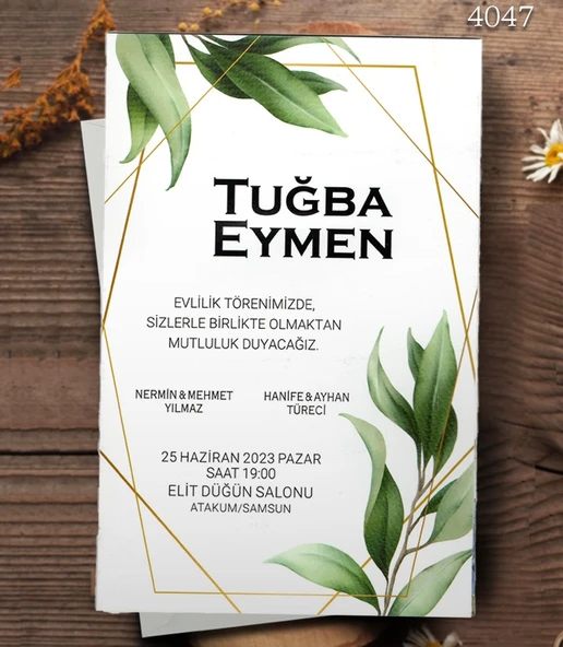 aldialiyor  4047 EKOLİFE DÜĞÜN VE NİŞAN DAVETİYESİ 300 ADET AL 100 ADET BİZDEN ürün görseli 1