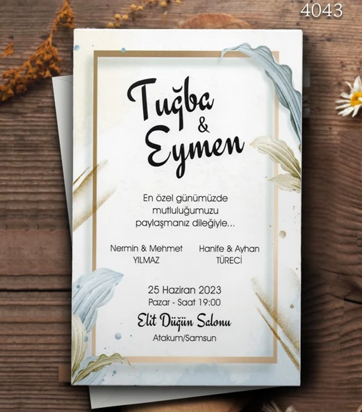 aldialiyor  4043 EKOLİFE DÜĞÜN VE NİŞAN DAVETİYESİ 500 ADET AL 200 ADET BİZDEN ürün görseli 1